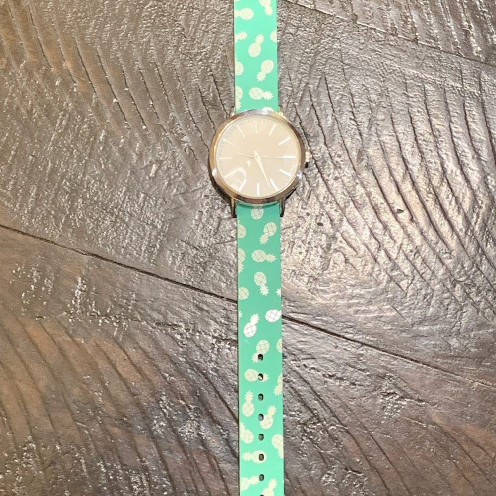 Women’s Watch - Aqua Sea foam Neoprene Band 2-piece White Face, Silver tone Case